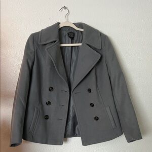 Simply Styled Gray Double-Breasted Pea Coat size Medium